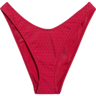 Pacsun Eden High Cut Bikini Bottoms In Red