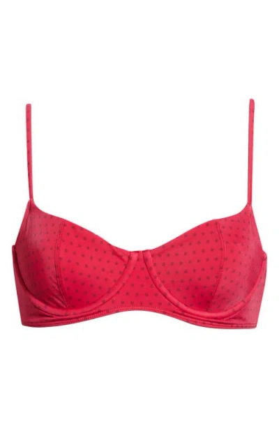 Pacsun Eden Print Bralette Bikini Top In Pink