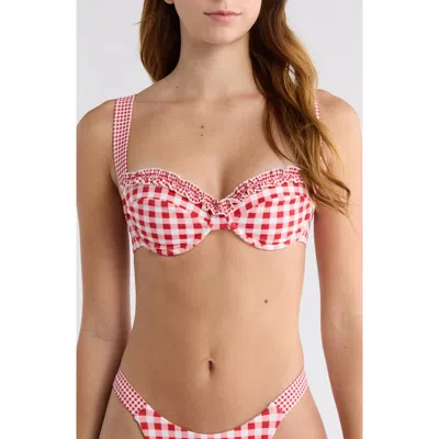 Pacsun Elise Ruffle Bikini Top In Red