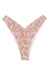 Pacsun Emie High Leg V-cut Bikini Bottoms In Hot Pink Ditsy