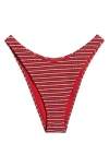 PACSUN PACSUN EMILY STRIPE HIGH LEG SCOOP BIKINI BOTTOMS