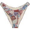 Pacsun Erica High Leg Scoop Bikini Bottoms In Paisley