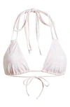 Pacsun Erica Plaid Triangle Bikini Top In Light Pink White Plaid