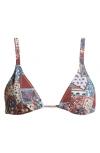 Pacsun Erica Triangle Bikini Top In Paisley