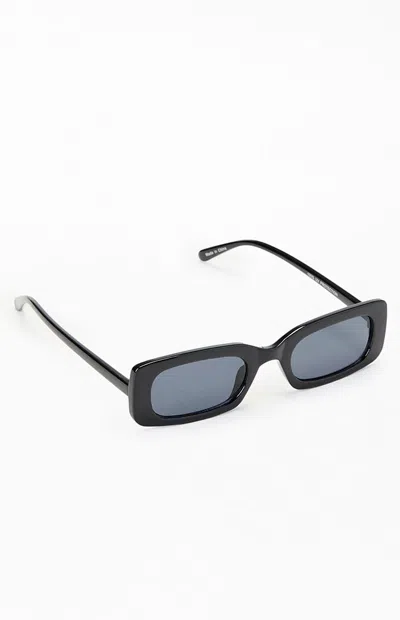 Pacsun Eva Rectangle Sunglasses In Black