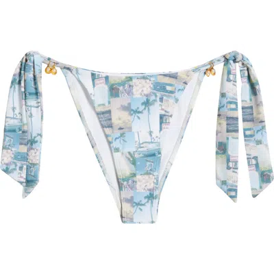 Pacsun Evelyn Tie Side Bikini Bottoms In Multi