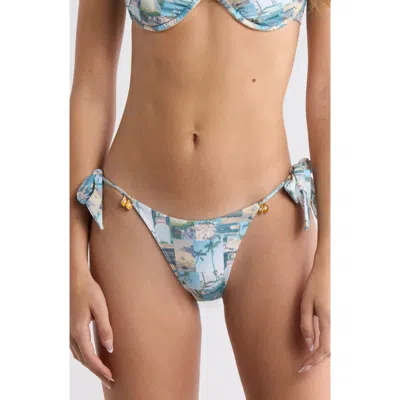 Pacsun Evelyn Tie Side Bikini Bottoms In Blue