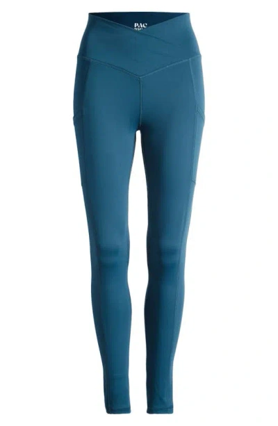 Pacsun Everyday Pocket Crossover Leggings In Reflecting Pond