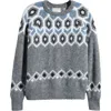Pacsun Fair Isle Crewneck Sweater In Grey