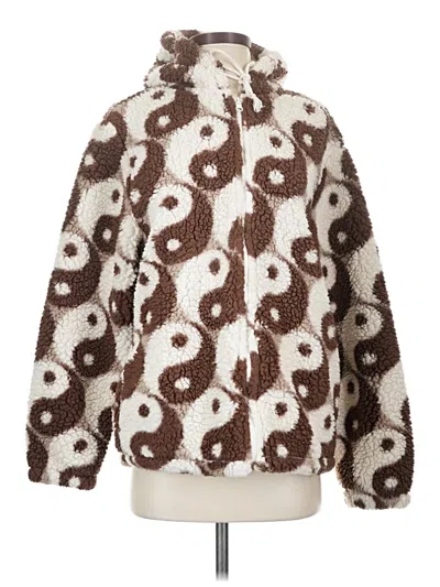 Pre-owned Pacsun Faux Fur Jacket In Brown