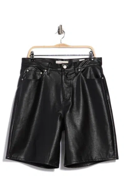 Pacsun Faux Leather Baggy Shorts In Black