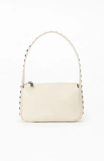 Pacsun Faux Leather Cara Shoulder Bag In Cream In White