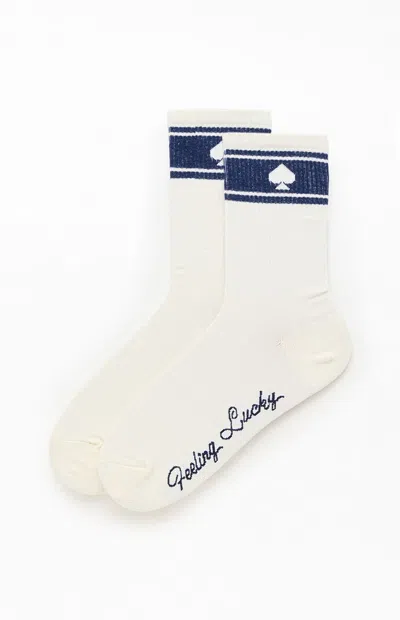 Pacsun Feeling Lucky Crew Socks In Off White