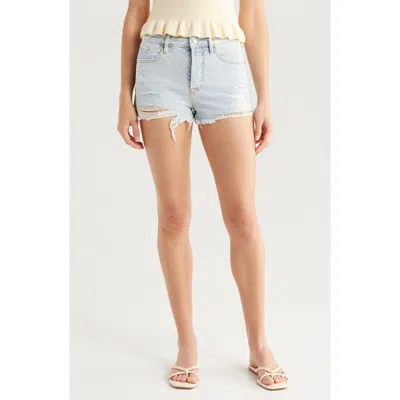 Pacsun Festival High Waist Denim Shorts In Med Wash