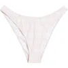 Pacsun Fiona Plaid High Leg Scoop Bikini Bottoms In Light Pink White Plaid