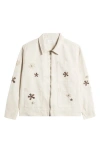 PACSUN FLORAL EMBROIDERED COTTON JACKET