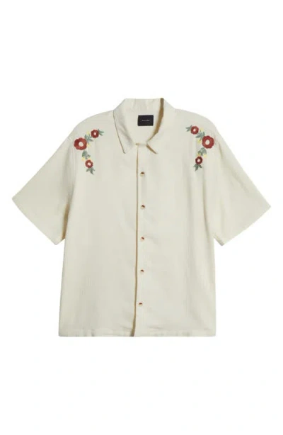 Pacsun Floral Embroidered Short Sleeve Button-up Shirt