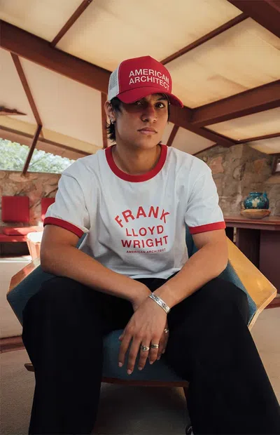 Pacsun Frank Lloyd Wright Trucker Hat In Red