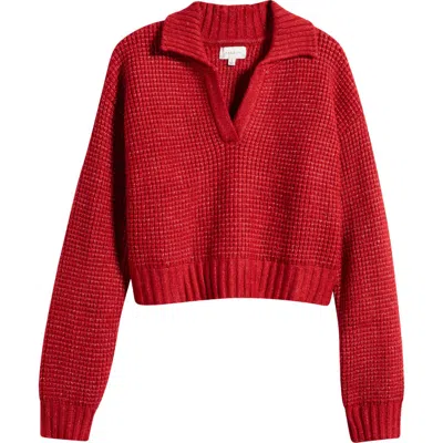 Pacsun Gabriella Waffle Stitch Crop Sweater In Emboldened