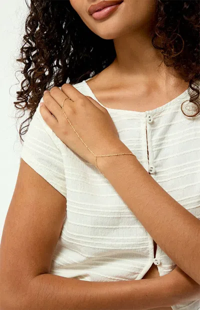 Pacsun Gemma Dainty Hand Chain In Gold