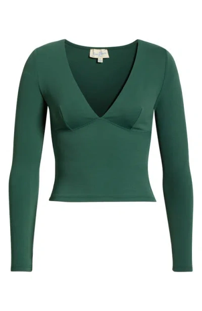 Pacsun Gianna V-neck Top In Green