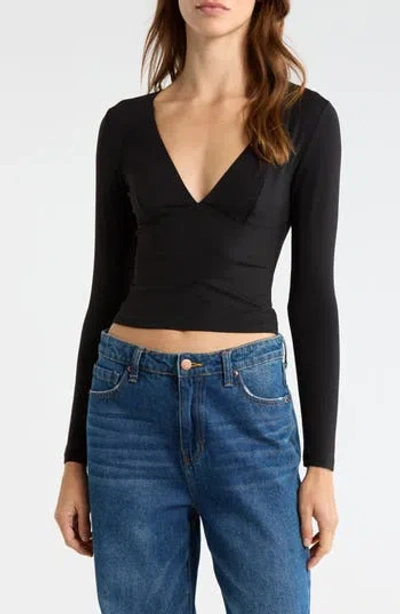 Pacsun Gianna V-neck Top In Black