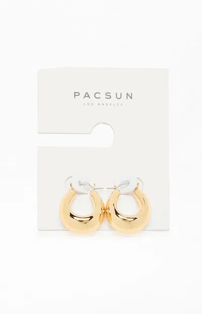 Pacsun Gold Oval Chunky Hoop Earrings