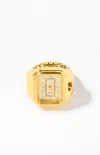Pacsun Gold Rectangle Watch Ring In Gold