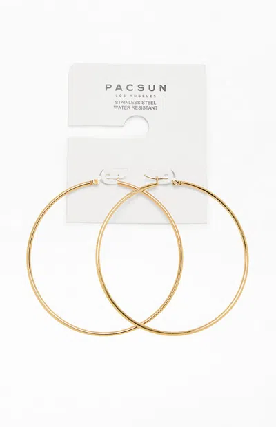 Pacsun Gold Stainless Steel Basic Hoop Earrings