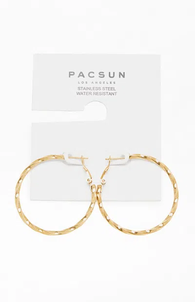 Pacsun Gold Stainless Steel Twisted Hoop Earrings