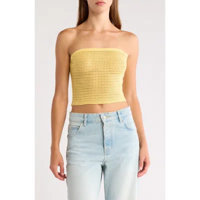 Pacsun Great Open Stitch Tube Top In Yellow