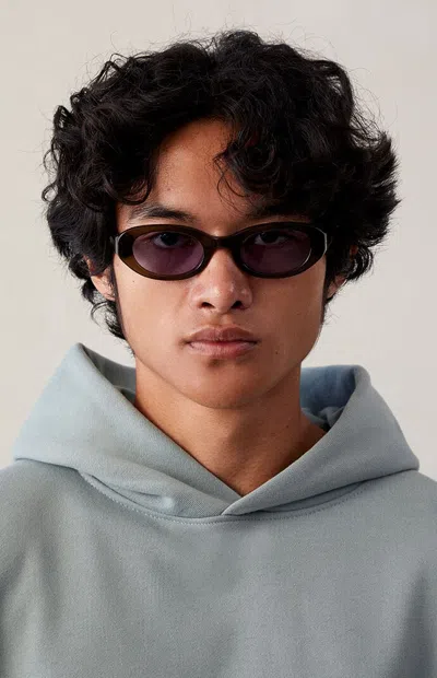 Pacsun Green Eli Round Sunglasses In Brown