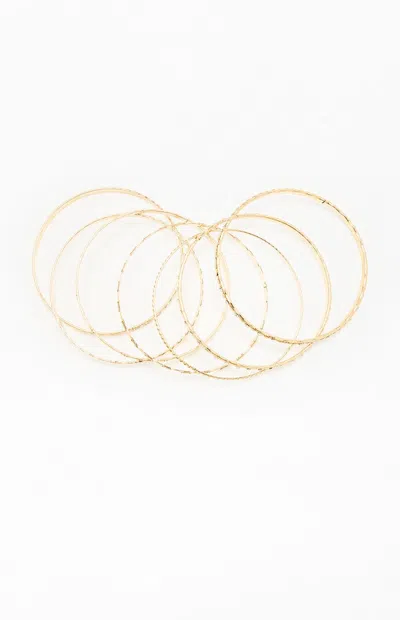 Pacsun Greta Metal Bangle Set In Gold In Pattern