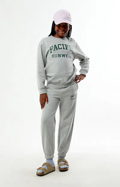 Pacsun Heather Grey Crew Neck Sweatshirt In Gray