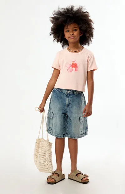 Pacsun Hibiscus Skimmer T-shirt In Pink