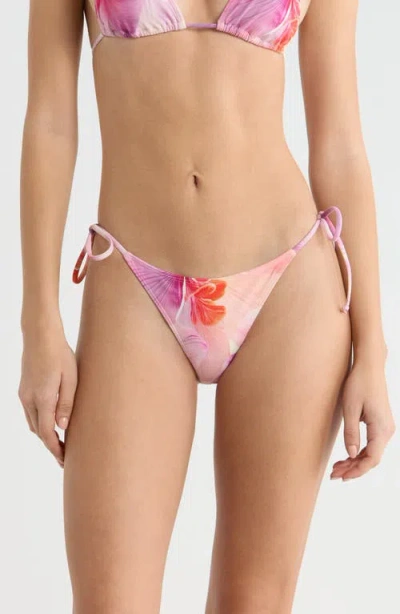 Pacsun High Cut Side Tie Bikini Bottoms In Multi