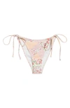 Pacsun High Cut Side Tie Bikini Bottoms In Multi