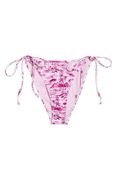 Pacsun High Cut Side Tie Bikini Bottoms In Pink