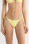 Pacsun High Cut Side Tie Bikini Bottoms In Yellow