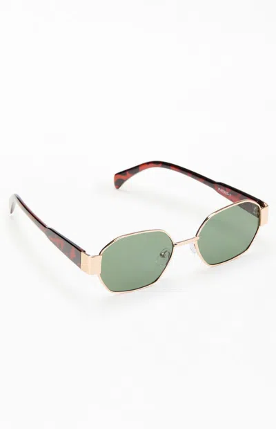Pacsun Hudson Wire Frame Sunglasses In Gold In Multi