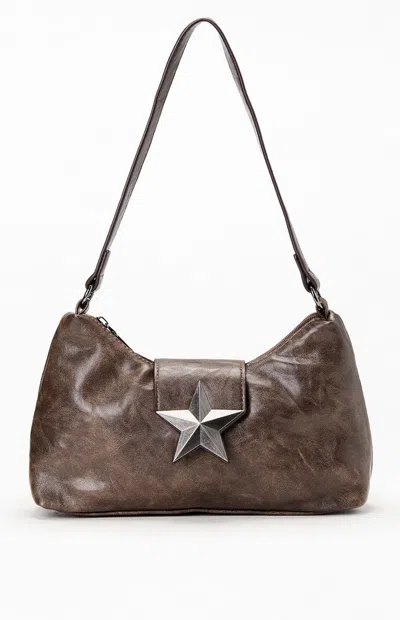 Pacsun Icon Star Faux Leather Shoulder Bag In Brown