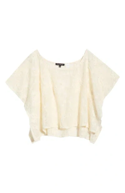 Pacsun India Floral Openwork Poncho In White