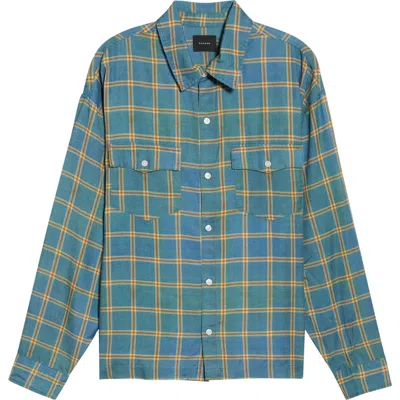 Pacsun Intel Plaid Flannel Button-up Shirt In Blue