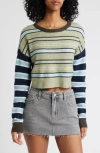 Pacsun Iris Round Neck Stripe Cropped Sweater