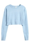 Pacsun Iris Crewneck Crop Sweater In Dusk Blue