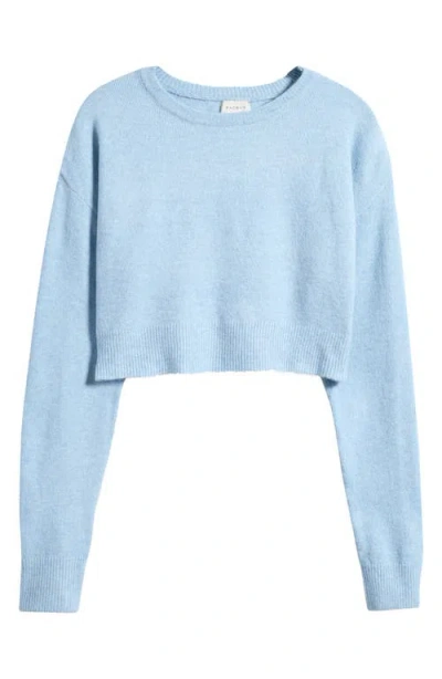 Pacsun Iris Crewneck Crop Sweater In Dusk Blue