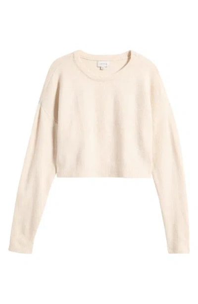 Pacsun Iris Crewneck Crop Sweater In White Sand