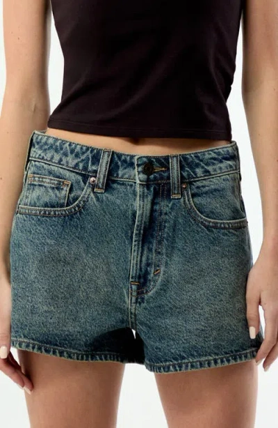 Pacsun Ivy High Rise Denim Shorts In Blue