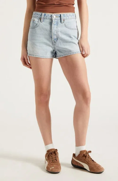 Pacsun Ivy High Waist Denim Shorts In Blue