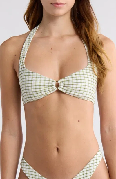 Pacsun Jade Textured Halter Bikini Top In Neutral